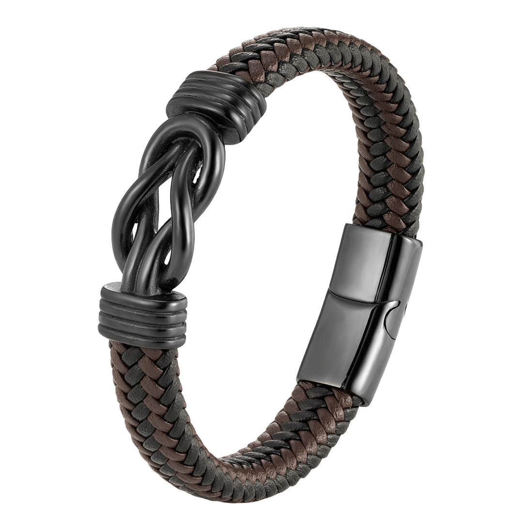 Infinity Knot Leather Bracelet - Brown