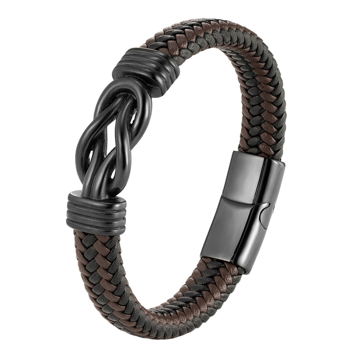 Infinity Knot Leather Bracelet - Brown