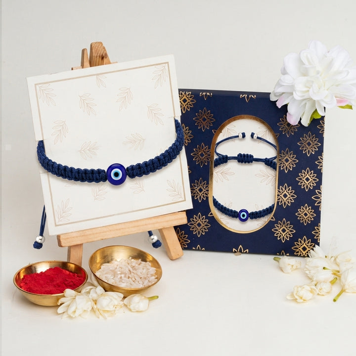 Evil Eye Nazar Protection Blue Rakhi for Brother