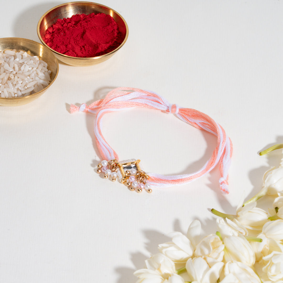 Pearly Kundan Bandhan Rakhi For Bhaiya