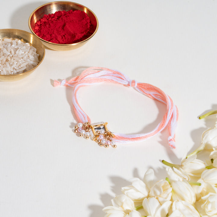 Pearly Kundan Bandhan Rakhi For Bhaiya