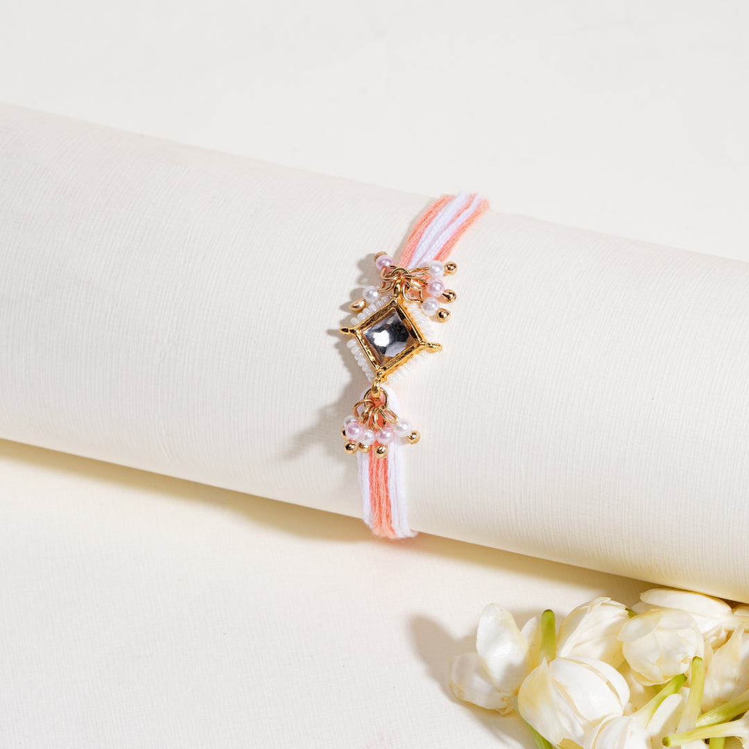 Pearly Kundan Bandhan Rakhi For Bhaiya (Set of 3)