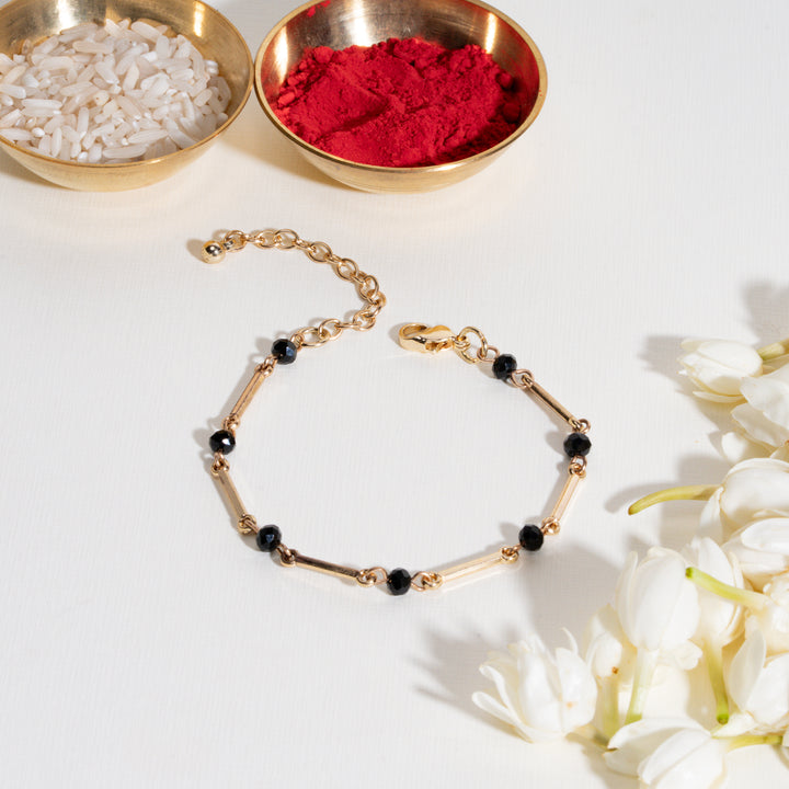 Blue Stone Statement Bandhan Rakhi For Bhaiya