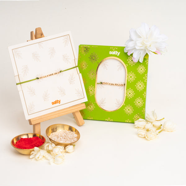 Golden Motif Minimal Bandhan Rakhi For Bhaiya
