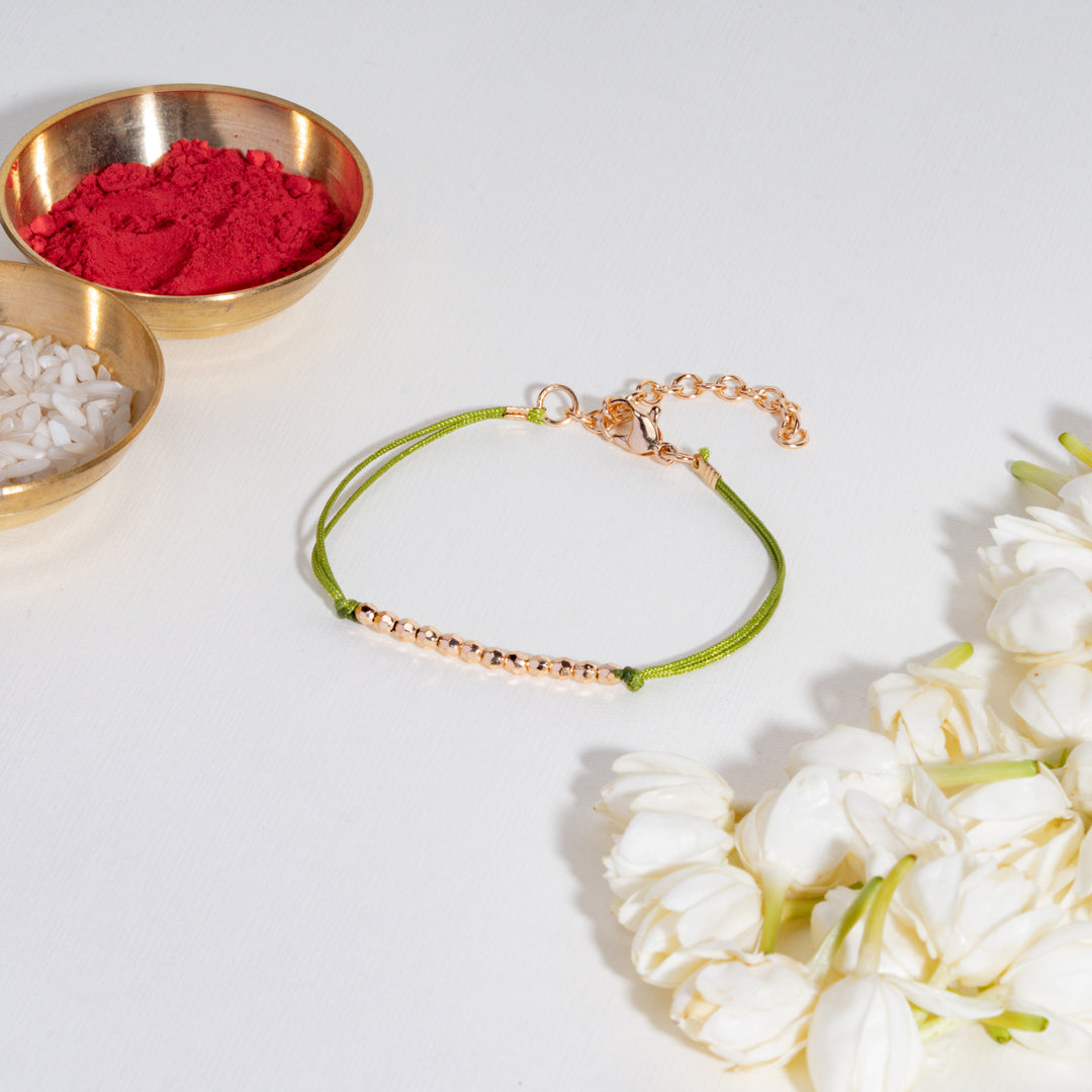 Golden Motif Minimal Bandhan Rakhi For Bhaiya