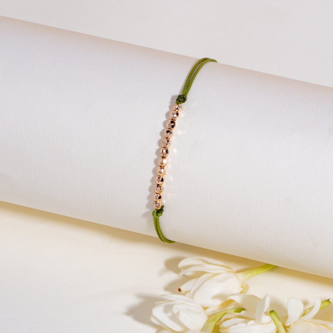 Golden Motif Minimal Bandhan Rakhi For Bhaiya