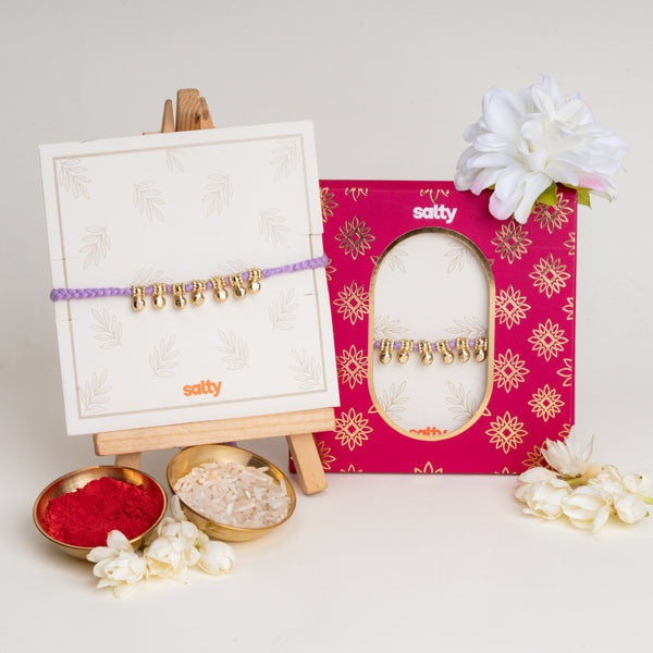 Minimal Ghungroo Lavender Bandhan Rakhi For Bhaiya