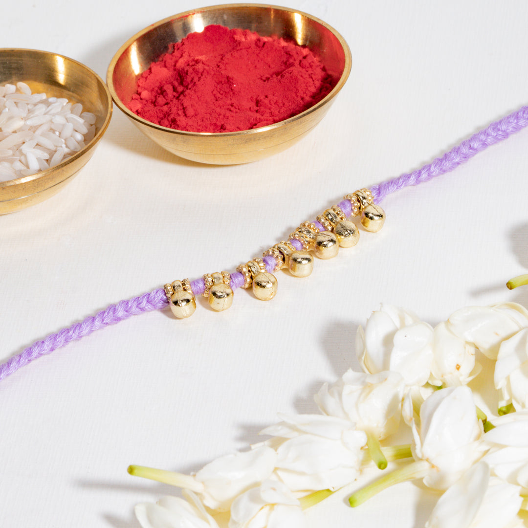 Minimal Ghungroo Lavender Bandhan Rakhi For Bhaiya