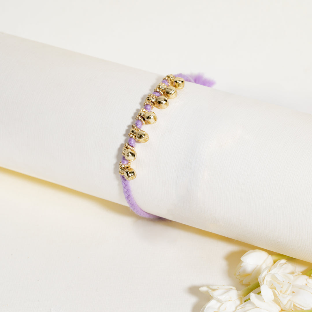 Minimal Ghungroo Lavender Bandhan Rakhi For Bhaiya