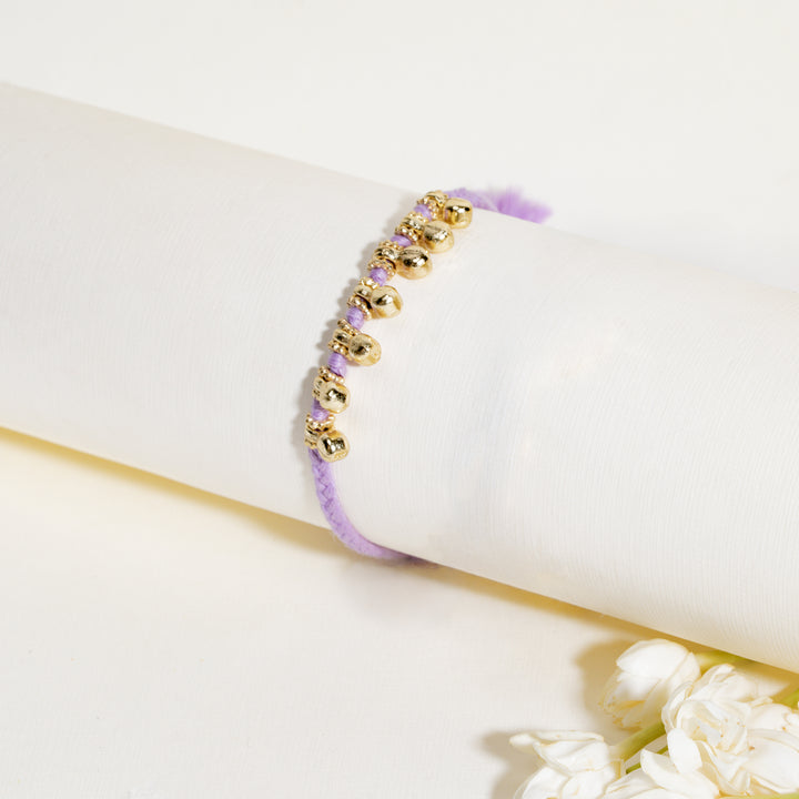 Minimal Ghungroo Lavender Bandhan Rakhi For Bhaiya