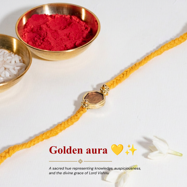 Yellow Enamel Bandhan Rakhi For Bhaiya