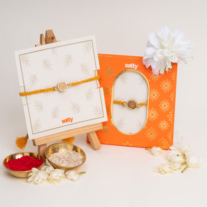 Yellow Enamel Bandhan Rakhi For Bhaiya