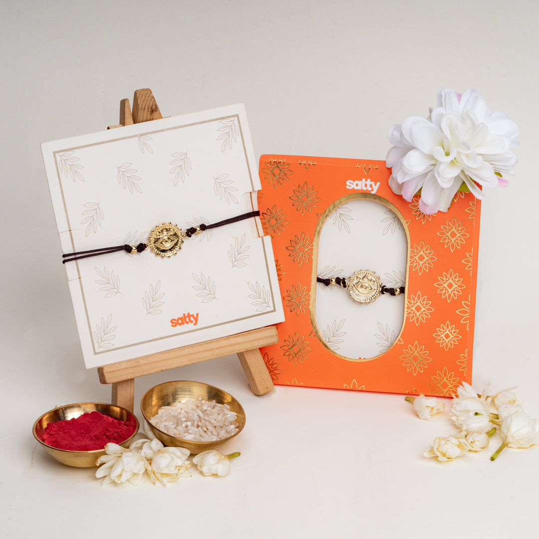 Evil Eye Nazar Brown Bandhan Rakhi For Bhaiya