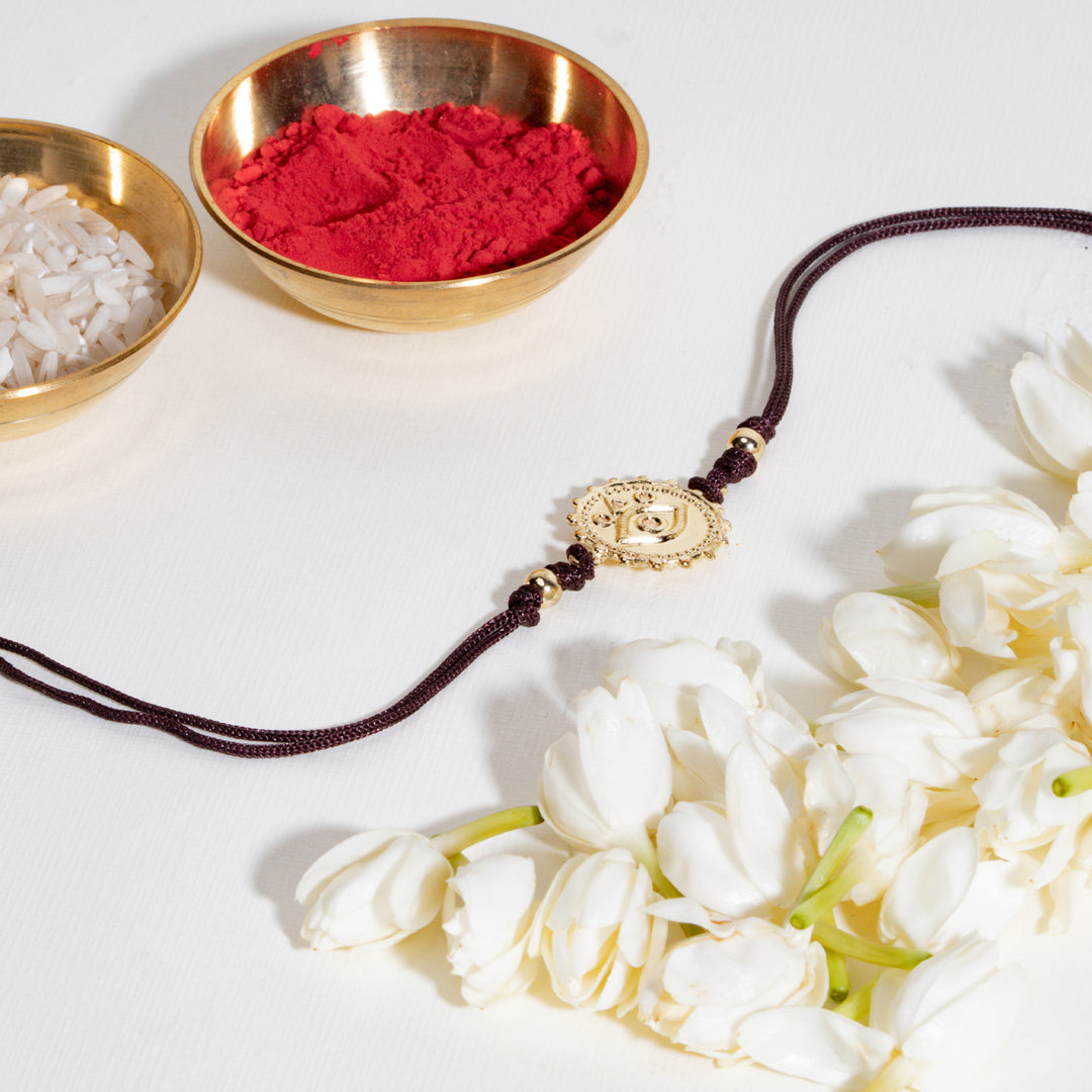 Evil Eye Nazar Brown Bandhan Rakhi For Bhaiya