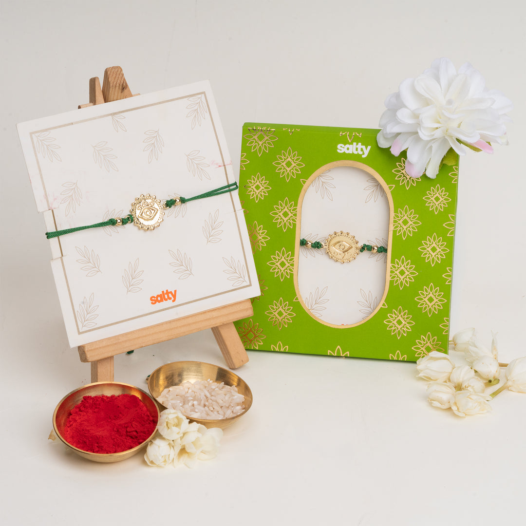 Evil Eye Nazar Green Bandhan Rakhi For Bhaiya