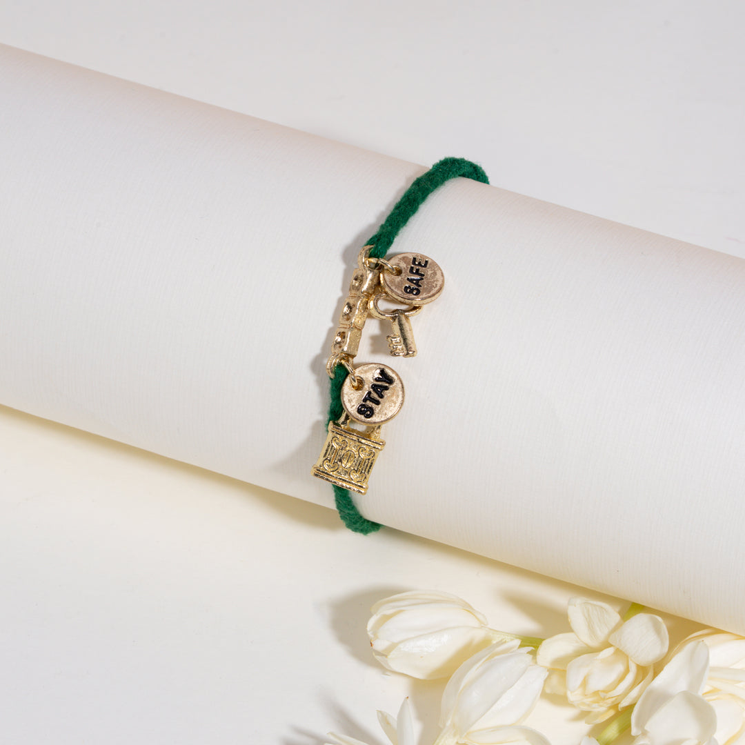 Raksha Kavach Teal Rakhi For Bhaiya