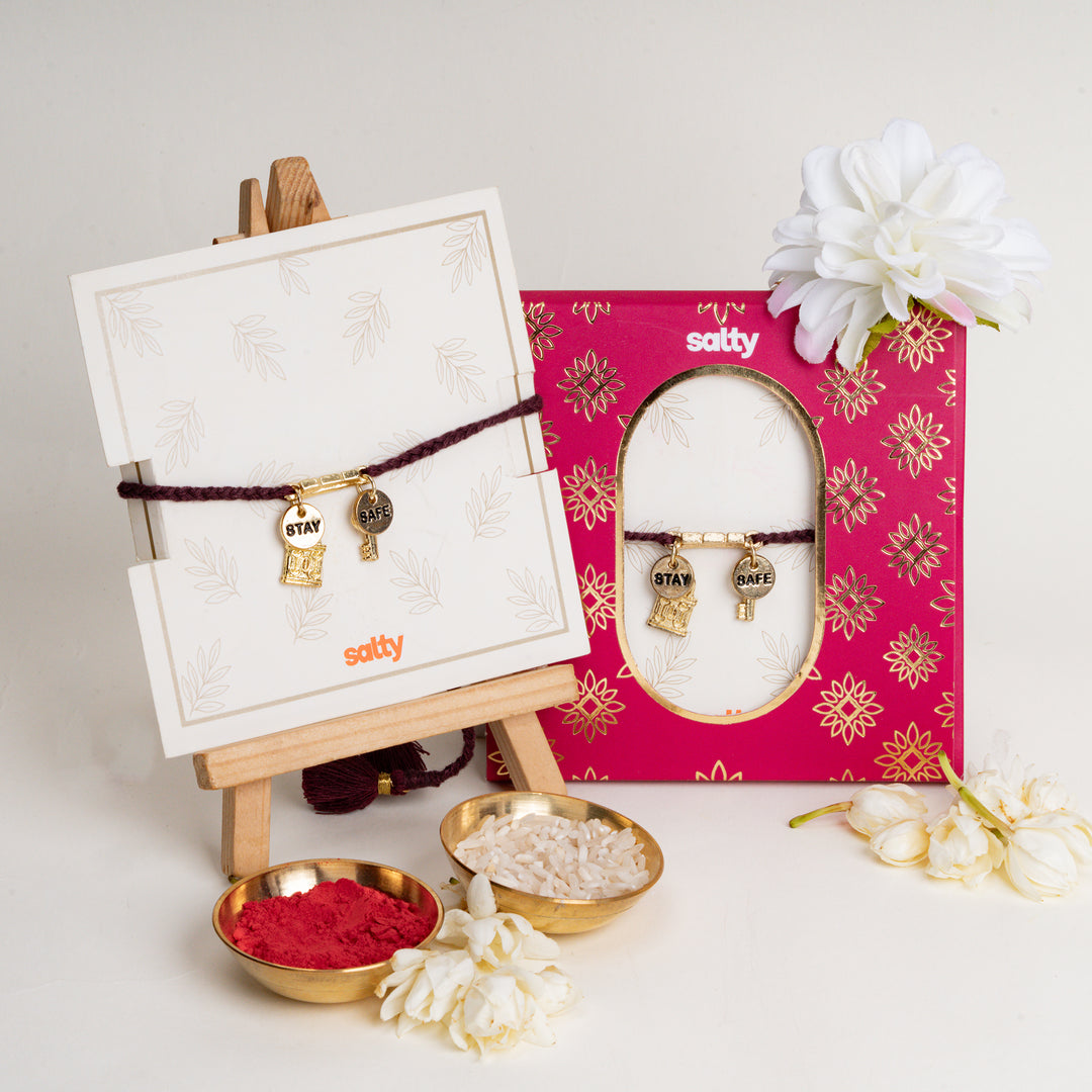 Raksha Kavach Maroon Rakhi For Bhaiya