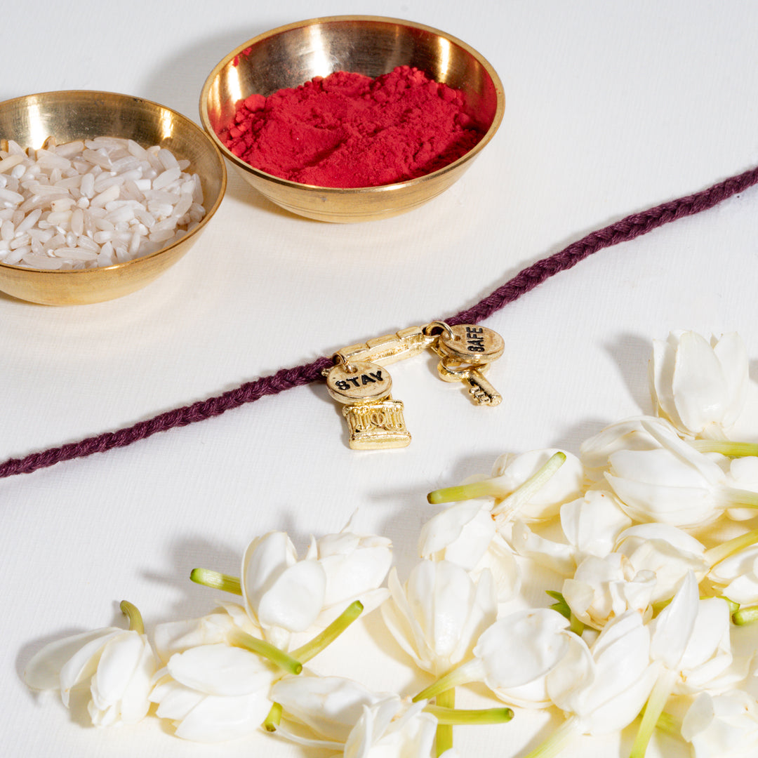 Raksha Kavach Maroon Rakhi For Bhaiya