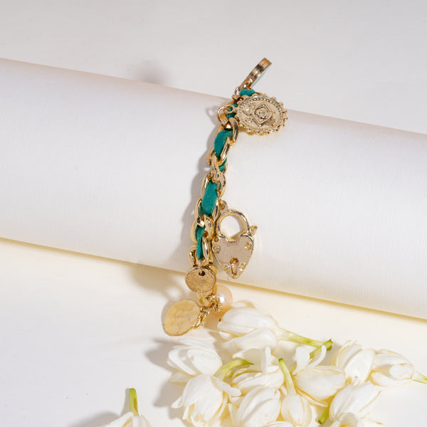 Turquoise Charm Link Bracelet