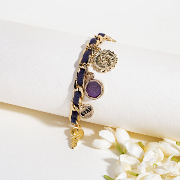Midnight Charm Link Bracelet