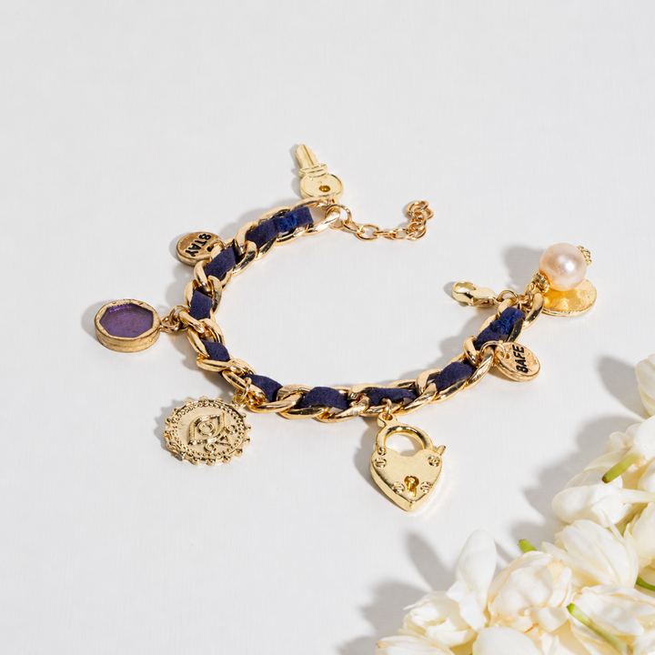 Midnight Charm Link Bracelet