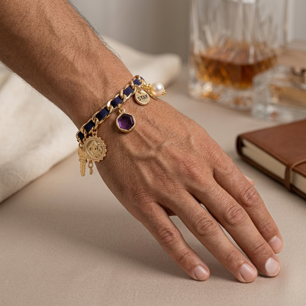 Midnight Charm Link Bracelet