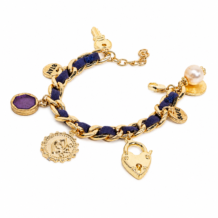 Midnight Charm Link Bracelet