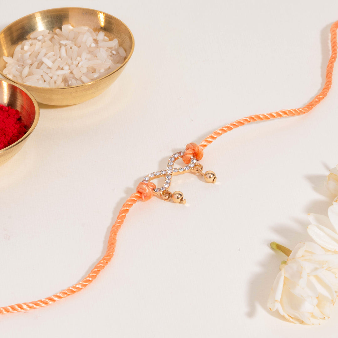 Peach Anant Bandhan Rakhi for Bhaiya