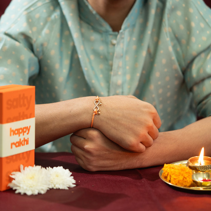 Peach Anant Bandhan Rakhi for Bhaiya