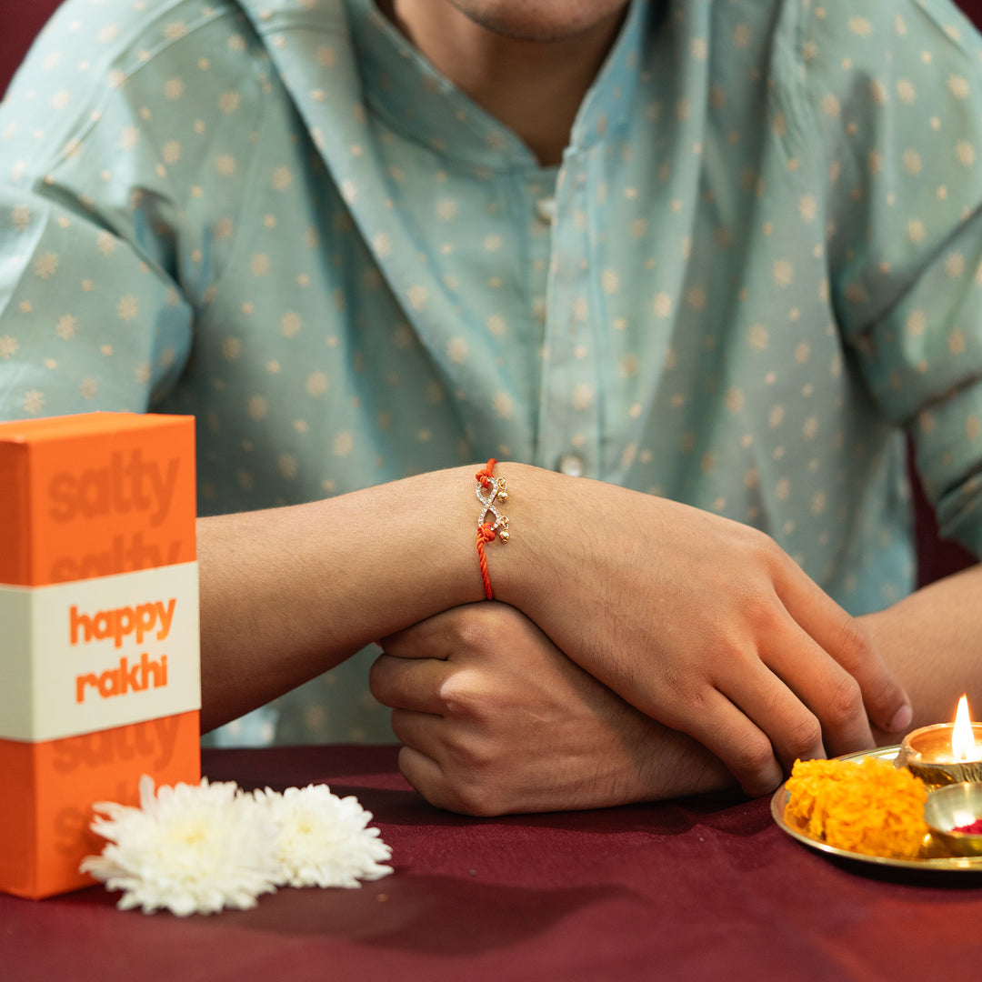 Anant Bandhan Orange Rakhi for Bhaiya