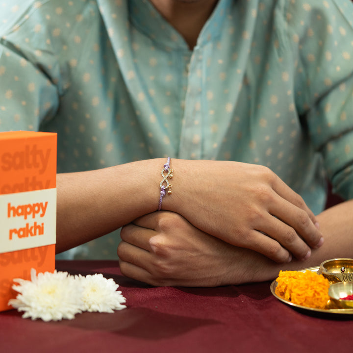 Lavender Anant Bandhan Rakhi for Bhaiya