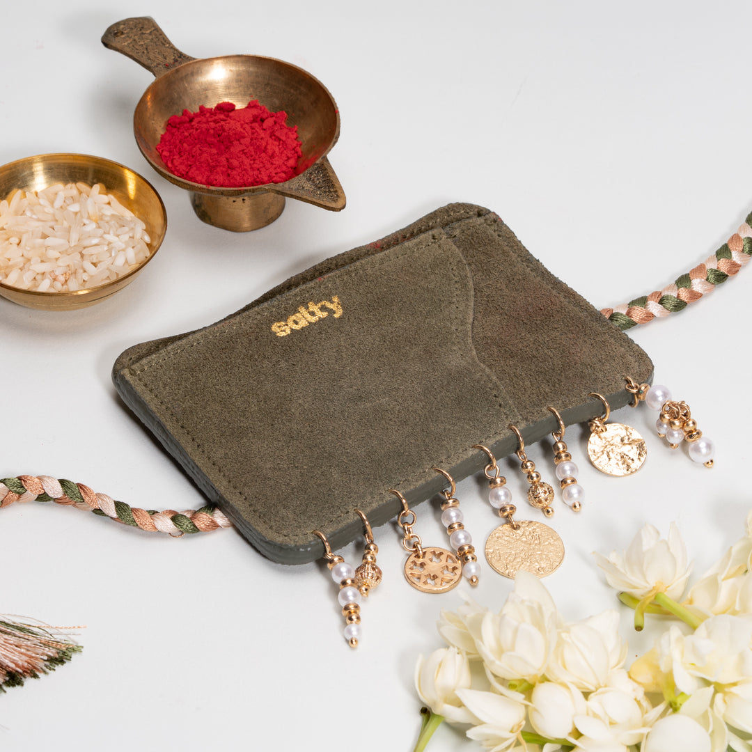 Premium Salty Rakhi Wallet with Charms for Bhaiya