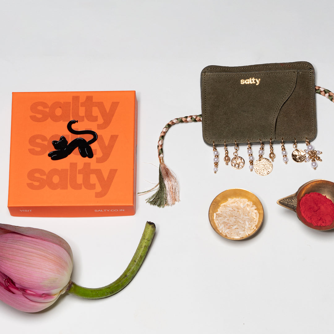 Premium Salty Rakhi Wallet with Charms for Bhaiya