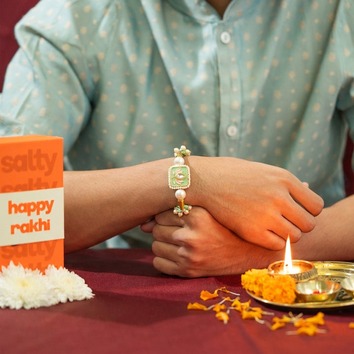 Mint Heirloom Rakhi for Brother