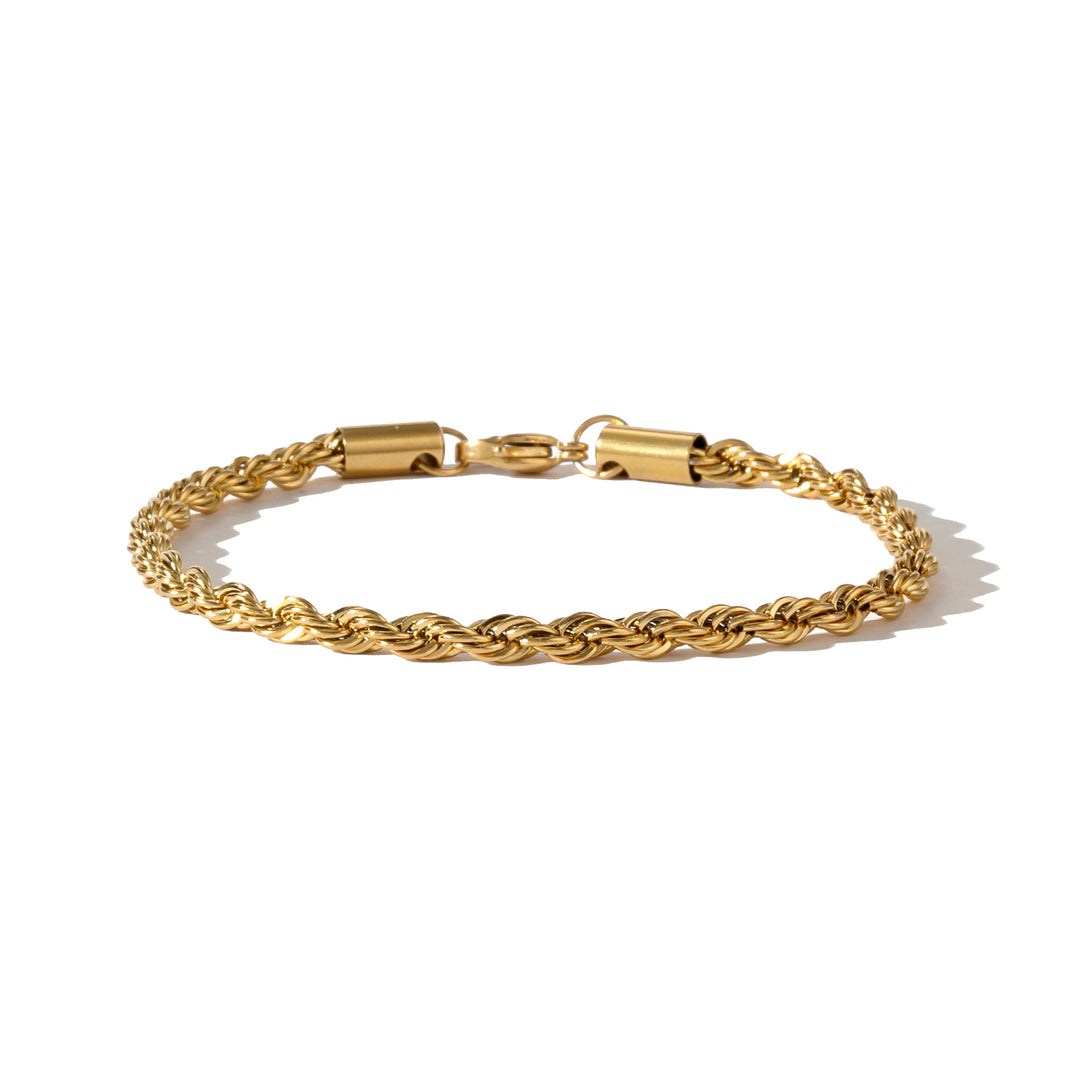 Twisted Rope with Sleek Cuff Bracelet Set