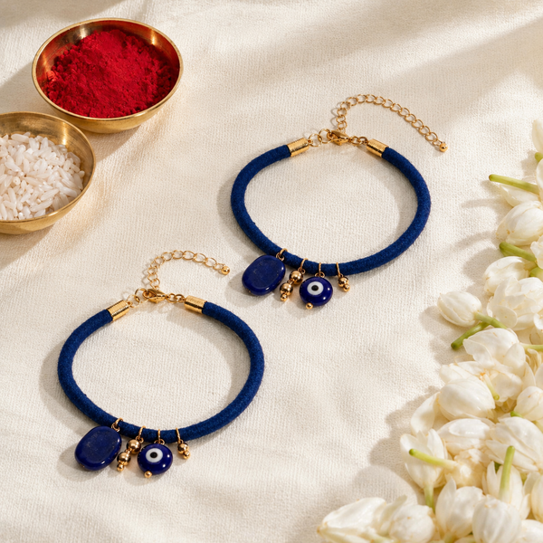 Evil Eye Talisman Shagun Bandhan Rakhi For Bhaiya (Set of 2)