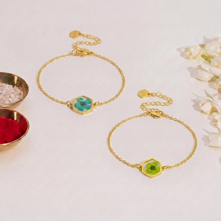 Aurora and Luminescent Resin Rakhi Combo for Bhaiya