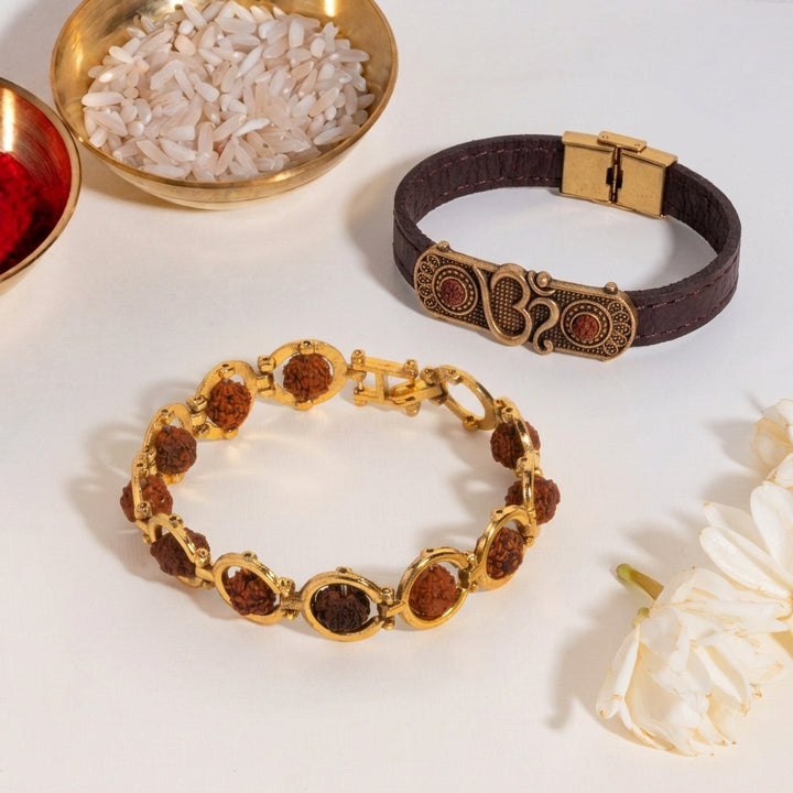 Ethnic and Om Rudra Rakhi Combo for Bhaiya
