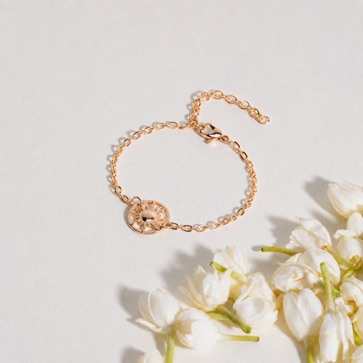 Solar Medallion Link Bracelet