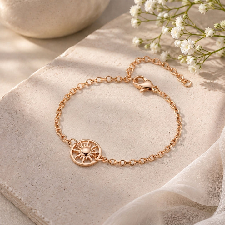 Solar Medallion Link Bracelet