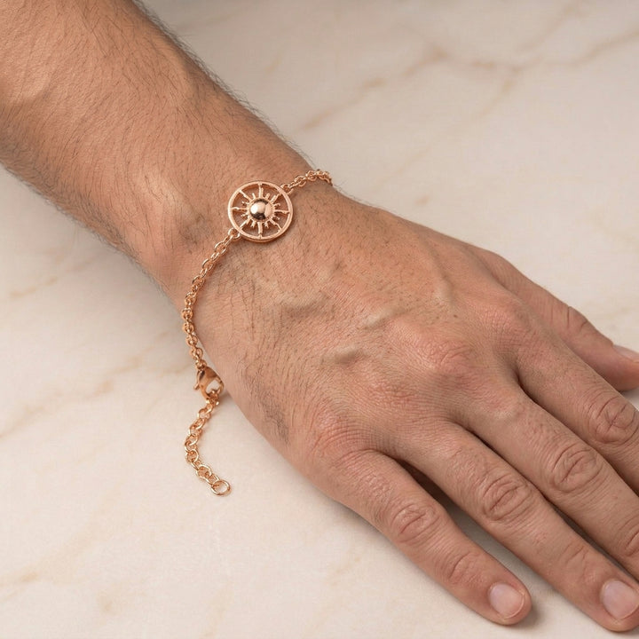 Solar Medallion Link Bracelet