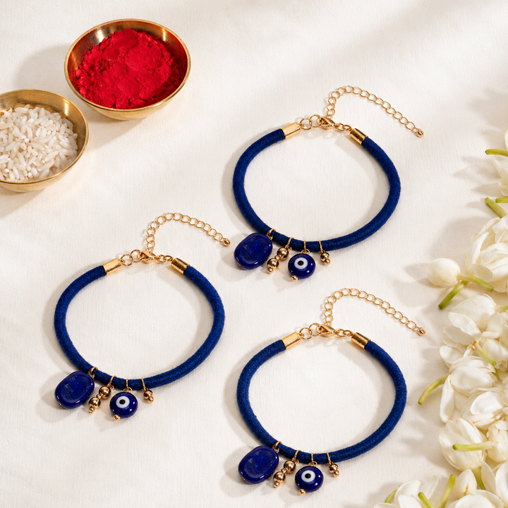 Evil Eye Talisman Shagun Bandhan Rakhi For Bhaiya (Set of 3)
