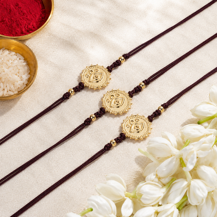 Evil Eye Nazar Brown Bandhan Rakhi For Bhaiya (Set of 3)