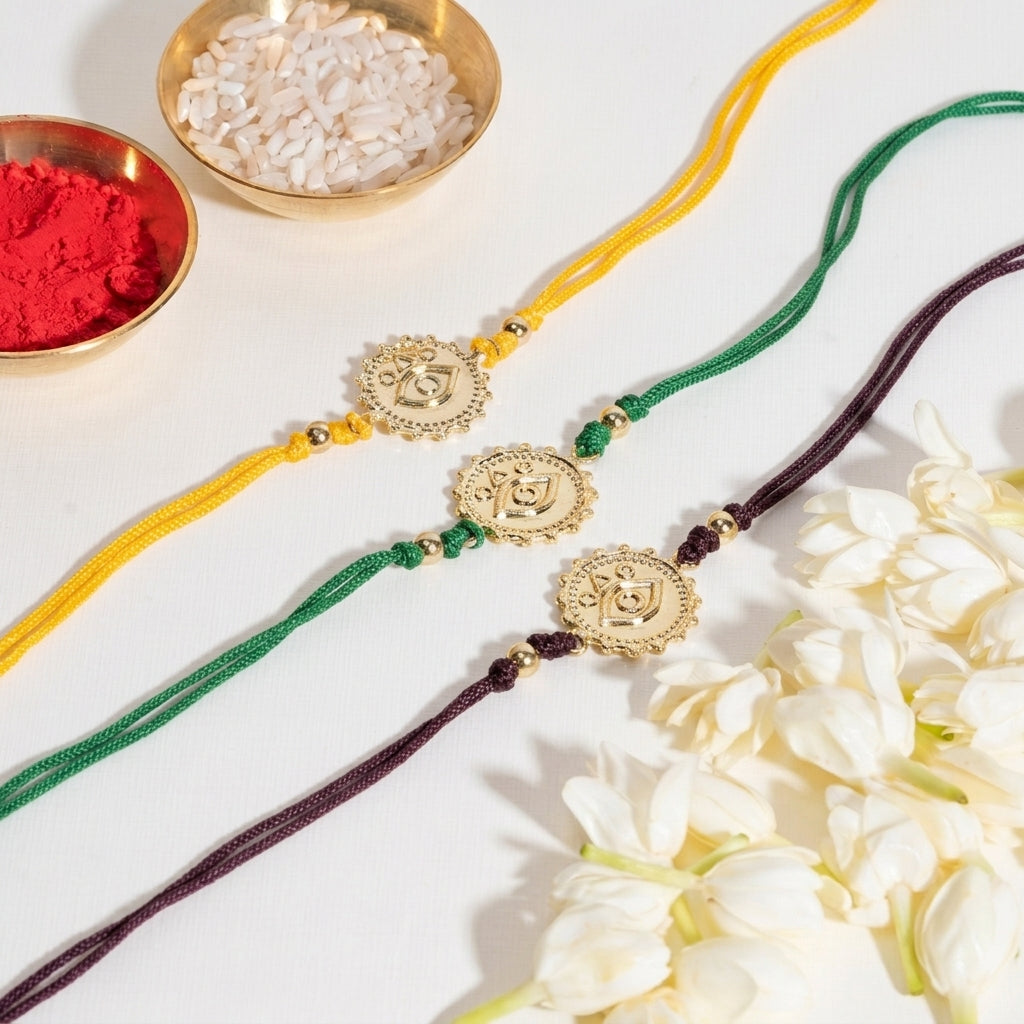 Evil Eye Nazar Bandhan Rakhi for Bhaiya (Set of 3)