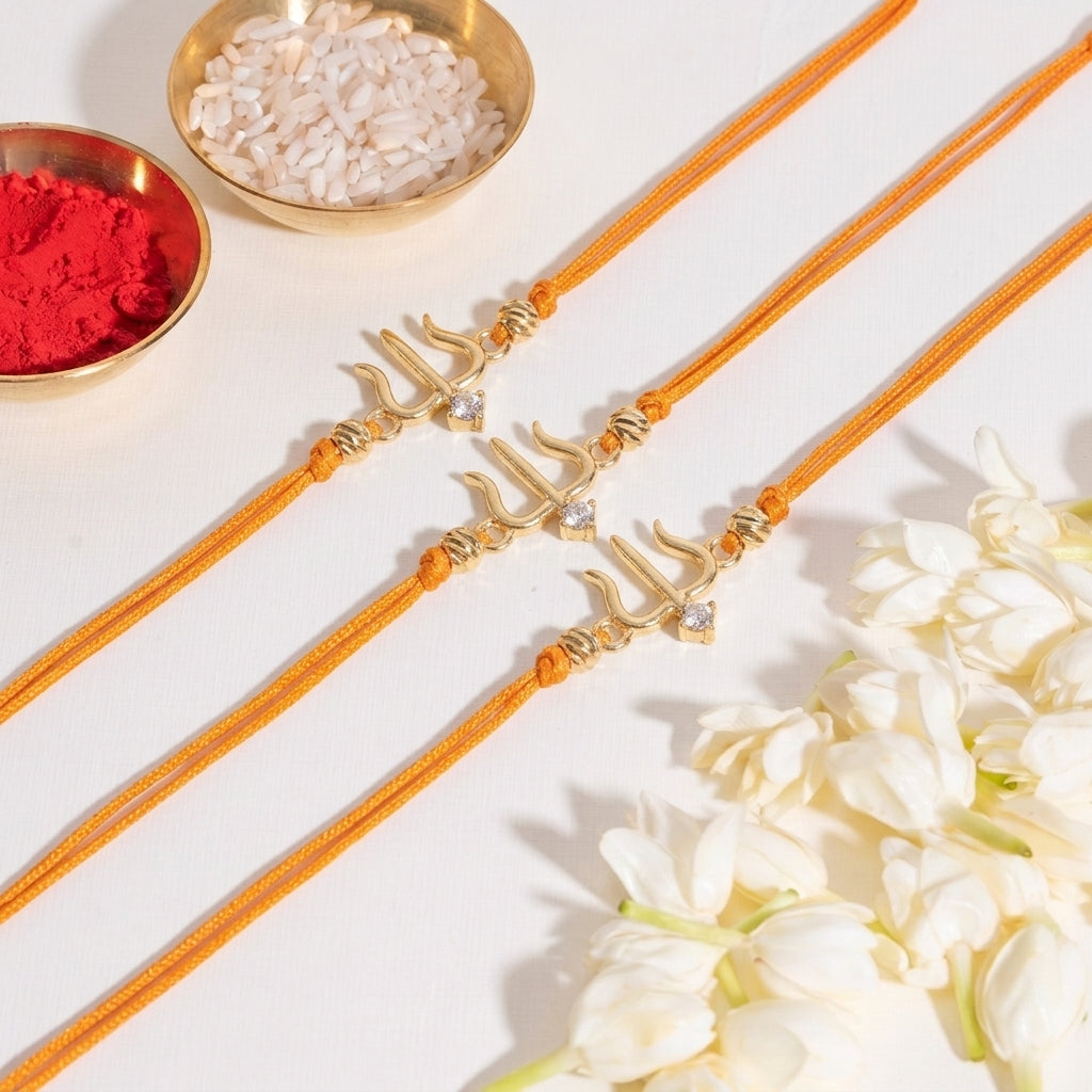 Divya Trishul Shagun Rakhi For Bhaiya (Set of 3)