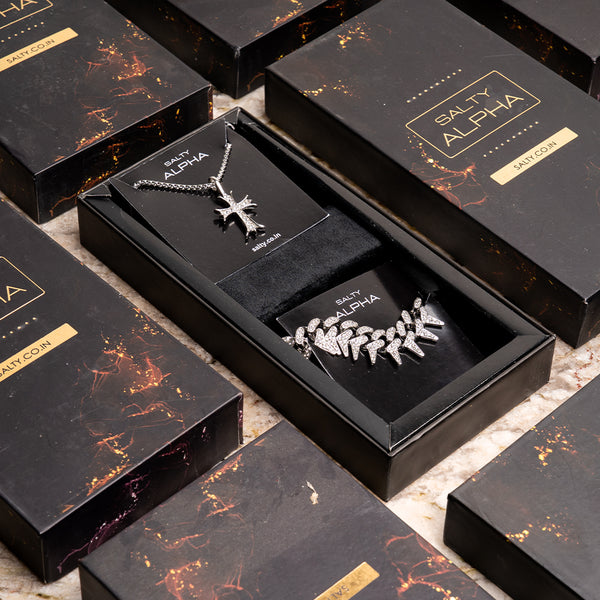 Gothic Thorns Bracelet with God Bless Charm Chain Set