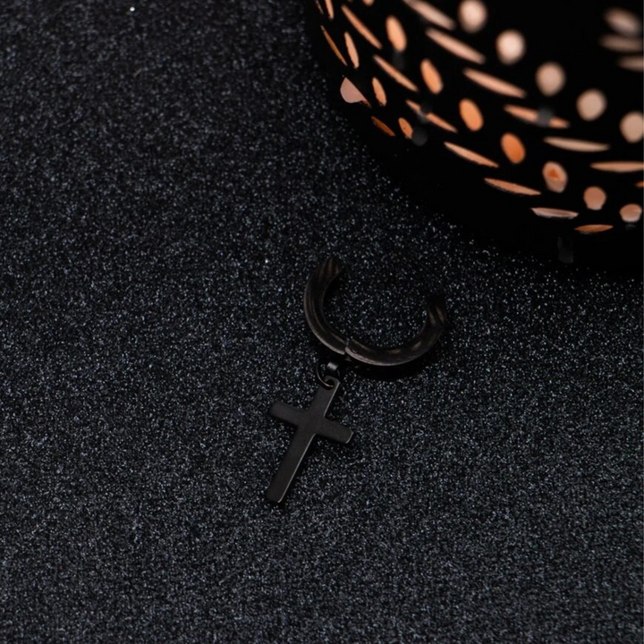 Cross Black Earrings - Salty Accessories