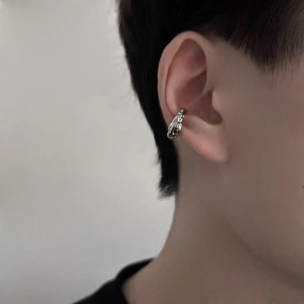 Goth Cuff Silver Earring