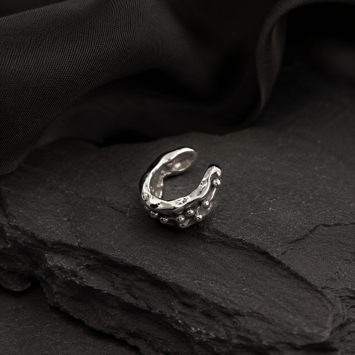 Goth Cuff Silver Earring