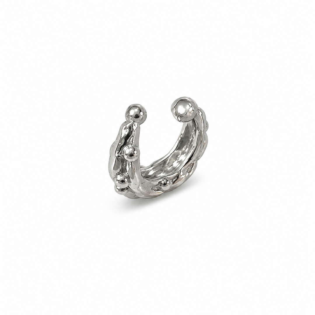 Goth Cuff Silver Earring